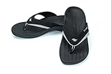 Powerstep Men's Fusion Sandals Flip-Flop, Black, Men's Size 12 Regular US