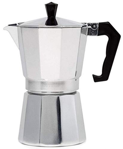 Clixde Espressokocher Moka Expresso Aluminium groß grau 12 Tassen 600 ml Italienisch