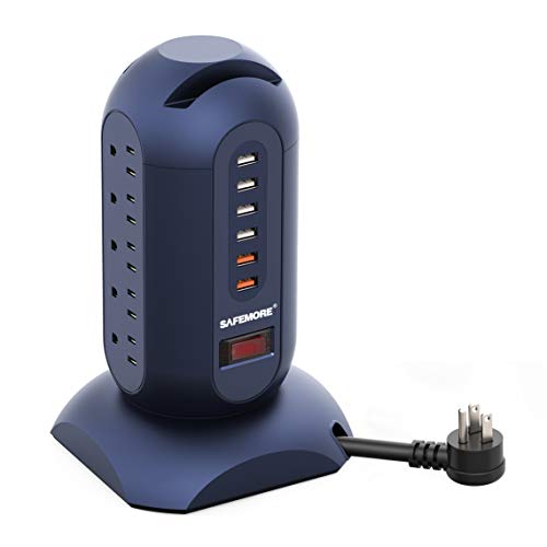 Spin Power Strip Tower, SAFEMORE Surge Protector Electric Charging