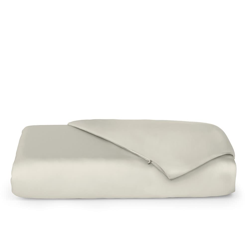Cosy House Collection Luxury Bamboo Duvet Cover - Ultra Soft Comforter, Duvet, or Quilt Cover - Solid Zippered Duvet Protector for Bed (Single, Cream)