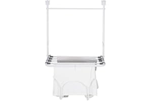Over-the-Door Foldable Clothes Drying Rack – 5 Rust-Resistant Metal Rods, Collapsible Space-Saving Laundry Stand for Small Sp