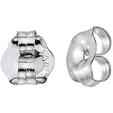 14k White Gold Replacement Earring Backs (1 Pair) for 0.6 mm thick earring posts