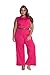 Dokotoo Womens Chic Overlay Belted Sleeveless Wide Leg Jumpsuit Large Rosy