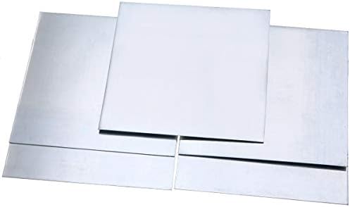 Expressus - 5pcs High-purity Pure Zinc Zn Sheet Plate 0.5mm Thickness Metal Foil 100mmx100mm For Power Tools