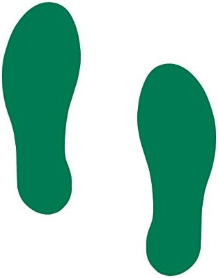 Superior Mark AMZ-FT1-GR Footprints, 3.5" Width x 10" Length, Green, One Pair (Pack of 2)