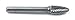 Forney 60125 Tungsten Carbide Burr with 1/4-Inch Shank, Tree Radius, Dark Grey, 3/8-Inch