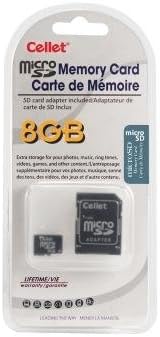 Cellet 8GB MicroSD for BlackBerry 9620 (RIM) custom flash memory, high-speed transmission, plug and play, with Full Size SD Adapter. (Retail Packaging)