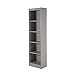 South Shore Narrow 5-Shelf Storage Bookcase, Soft Gray