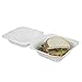 Houseables Takeout Containers, to Go Box, Restaurant Take Out Food Container, 100 Pack, White, 6x6 Inch, 100% Disposable, Clamshell, Biodegradable Boxes, Microwavable Supplies, Eco Friendly