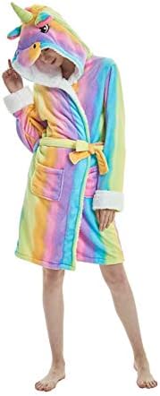 Unisex Adult/Kids Unicorn Robe Hooded Animal Bathrobe for Women Men Gift for Birthday Christmas Girls Robe