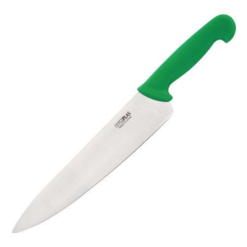 Hygiplas Colour-Coded Chef's Knife 25.5cm / 10 inch Blade Professional Grade, Green, 26 cm