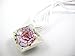 BRCbeads Lampwork Glass Crystal Flower Square Shape 5 Assorted Colors (Peridot/Aquamarine/Sapphire/Vintage Rose/Pink) Murano Floral Glass Handcraft Pendant 5pcs per Bag for Necklace Making