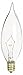 KOR (Pack of 12 25-Watt Clear Candelabra Base (E12) Flame Tip 120V Decorative Dimmable 25W Chandelier Lights Bulbs