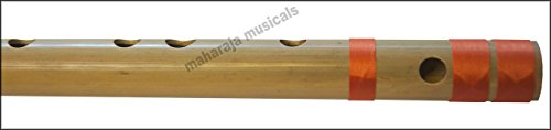 Bansuri Indian Flute, Maharaja Musicals, Bamboo, Scale A Natural Bass 23.5 Inches, Concert Quality, Fully Tuned, Nylon Pipe Bag Included, Hundustani Bansuri (PDI-CEA)