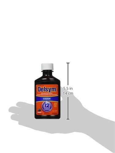 DELSYM 12 HOUR COUGH MEDICINE FOR ADULTS, POWERFUL RELIEF FOR 12 HOURS, COUGH SUPPRESSANT LIQUID WITH EXTENDED-RELEASE DEXTROMETHORPHAN, GRAPE FLAVOR LIQUID COUGH SYRUP, 5 FL OZ (PACK OF 1)