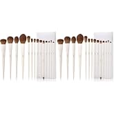 Jessup Makeup Brushes 14Pcs Makeup Brush Set Premium Synthetic Powder Foundation Contour Blush Concealer Eye Shadow Blending Liner Make Up Brush Kit Light Grey T329 (Pack of 2)