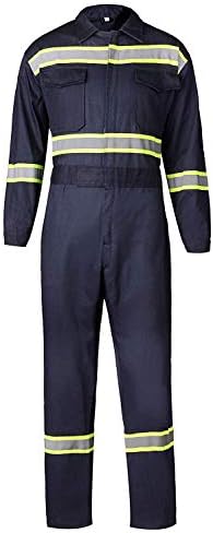 XinAndy Men‘s High Visibility Work Coverall Reflective Safety Workwear Long Sleeve