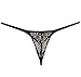 Men's Hollow Thong Lace Mini Bikini Bound Pouch T-Back Jacquard Male Underwear G-String Black L
