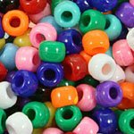 Opaque Multicolor Mix Plastic Pony Beads 6x9mm, 1000 Beads Bulk Bag