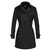 Wantdo Vrouwen Schouder Epaulets Riemtrenchcoat Winddicht Knop Bevestiging Jassen Double-Breasted Slim Fit Jassen