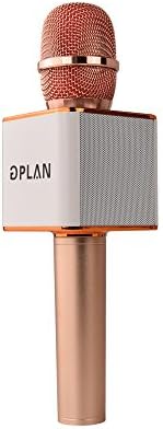 GPLAN Wireless Microphone Karaoke Handheld Karaoke Mic Machine with Bluetooth Stereo Speaker Music Player for Home KTV Singing Training Support USB Disk(Pink)