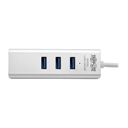 Tripp Lite USB 3.0 SuperSpeed to Gigabit Ethernet NIC Network Adapter with 3 Port USB 3.0 Hub (U336-U03-GB)