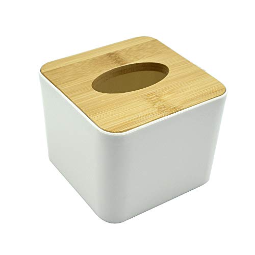 Homiest Wooden Facial Square Tissue Box Cover/Holder for Bathroom Vanity Countertops - Thumbnail 6
