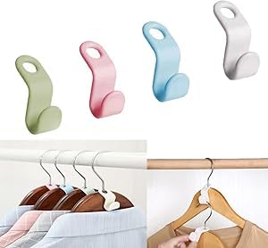 200pcs Clothes Hanger Connector Hooks,Space Saving Hangers,Magic Coat Connecting Hanger Hooks Hanger Connection Hook Clothes Organiser for Wardrobe Clothes Hangers Space Savers