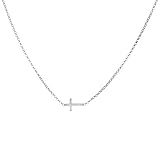 Dogeared Faith Small Sideways Cross Necklace 18