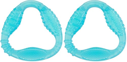 Nuby Comfy Gums Teething Toy - Textured Silicone Baby Teether Toy - 3+ Months - Blue (Pack of 2)