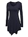 Made By Johnny MBJ WT737 Womens Long Sleeve Handkerchief Tunic M Navy