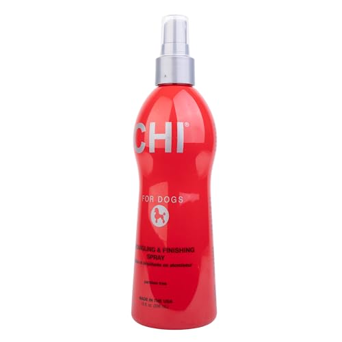 CHI FOR DOGS DETANGLING FINISHING SPRAY – BEST LEAVE-IN SOLUTION FOR TANGLES AND KNOTS – DOG GROOMING MIST FOR PUPPIES AND ADULTS – SULFATE AND PARABEN FREE – MADE IN USA, 10 FL OZ