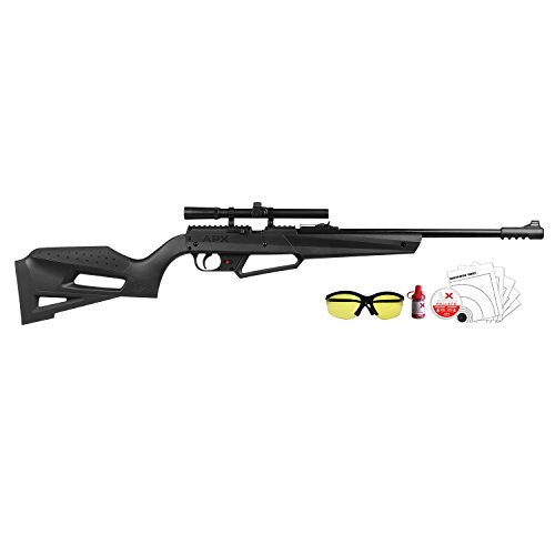 Umarex NXG APX Multi-Pump Pneumatic Youth .177 Caliber Pellet or BB Gun Air Rifle - Includes 4x15mm Scope, Combo Kit (with Glasses, Ammo & Targets), 490 fps