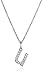 Amazon Essentials Platinum Plated Sterling Silver Infinite Elements Cubic Zirconia Initial Pendant Necklace, 18