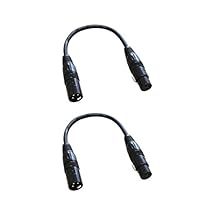 Audio 2000s E02101P2 XLR Male to Female 1 Feet Microphone Cable (2 Pack)
