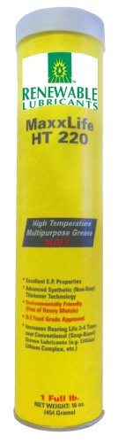 Renewable Lubricants MaxxLife HT 220 High Temperature NLGI 2 Multipurpose Grease, 16 oz Tube