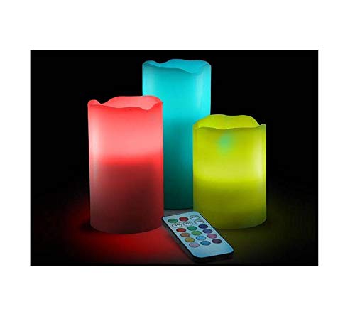 Mr. Gadget Solution® Set of 3-12 LED Color Changing Flameless Candles with Remote Control