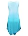 Lock and Love LL WT1053 Womens Round Neck Ombre Sleeveless Tunic Tank Top XL Aqua