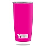 MightySkins Protective Vinyl Skin Decal for YETI 20 oz Rambler Tumbler wrap cover sticker skins Solid Hot Pink