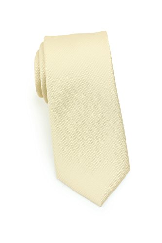 Bows-N-Ties Men's Necktie Textured Solid Skinny Microfiber Satin Tie 2.5 Inches