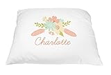 Personalized Kid's Flower Pillowcase Microfiber Polyester 20 by 30 Inches, Flower and Floral Pillow Cover, Custom Floral Pillowcase, Floral Bedroom Décor, Personalized Bedding for Girls