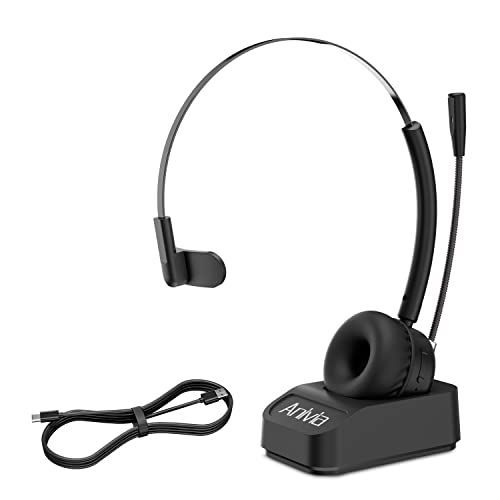 Nightroad Computer Headset with Wireless Charging Base Noise-Cancelling Microph…