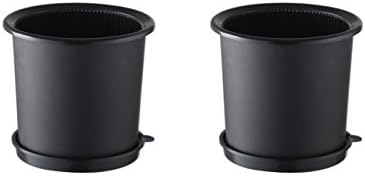 Orchid Pots Flower Plant Pots with Net Cup for Healthy Roots Double Round Root Control (2 Sets, Black)