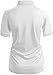 CLOVERY Golf Wear Moisture Wicking Short Sleeve Zipup Polo Shirt White Medium