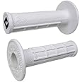 MPP+ ODI Ruffian Half Waffle MX Motorcycle Dirtbike E-Bike Soft Compound Rubber Grips Pro White for Twist Throttle Made in The USA