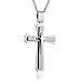 blackbox Jewelry Stainless Steel Cross Necklace for Men – 24 in. Chain, Lobster Clasp, Cross Pendant, Black Gift Box – Quality Gifts, Everyday Collections, 1.9x1.2x0.2 in.