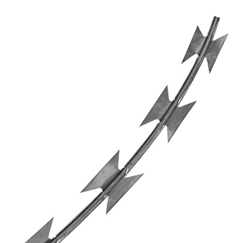 NATO Razor Wire Helical Wire,Barbed Wire Wirerope Roll Galvanized Steel 60m Barbed Coil for Residential Garden or Yard