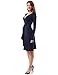 PattyBoutik Women's V Neck Faux Wrap Long Sleeve Knit Dress