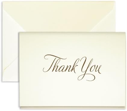 Brown Fancy Script Thank You Cards - Pack of 25 - 5" x 3.5"