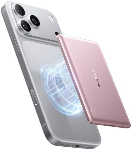 TORRAS MiniMag Slim Powerbank für MagSafe, 5000mAh Magnetische Akku Rosa